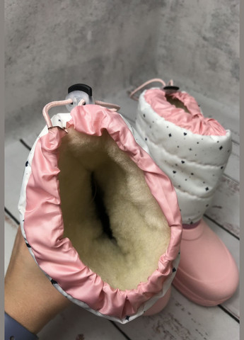 Чоботи дутики зимові дитячі для дівчинки Біло-рожевий (456) PRIME (347236222)