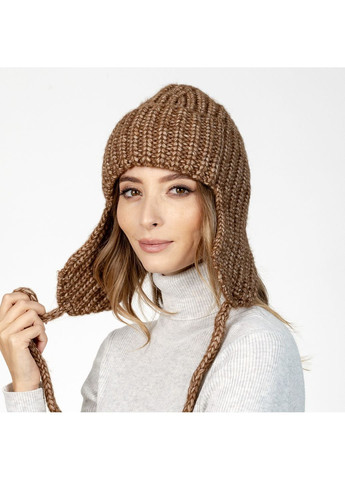 Шапка вушанка жіноча вовна коричнева АГЛАЯ LuckyLOOK 581-104 (322782758)