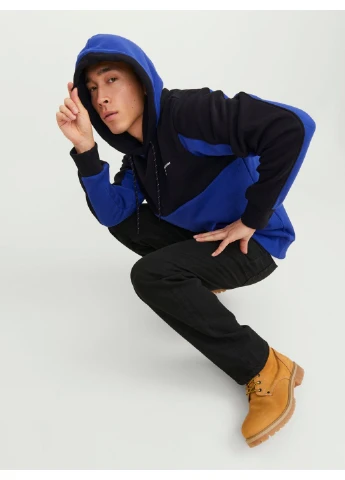 Худи флис,синий-черный,JACK&JONES Jack & Jones (360723813)