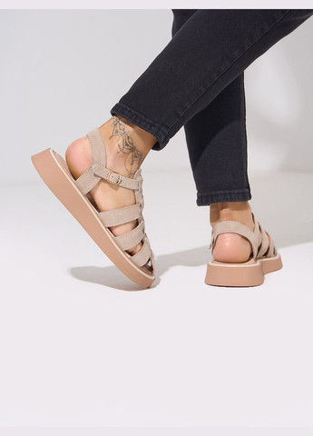 Бежевые босоножки ISSA PLUS с ремешком