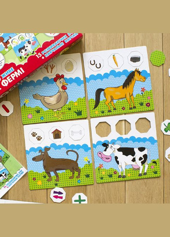 Навчальні пазли. Хто живе на фермі. Iq-club для малюків (у) 13203005 Ranok Creative (316269814)