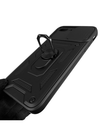 Чохол для iPhone 7 Plus броньований з кільцем зі шторкою на камеру на айфон 7 плюс чорний rg1 Apple (366019599)