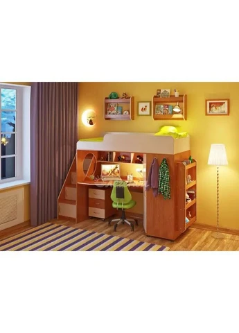 Кровать чердак Легенда 4.3 с полками Design Service DS-4.3 No Brand (396755998)