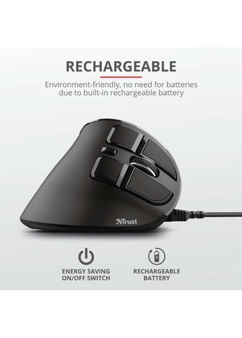 Мышь Voxx Rechargeable Ergonomic WL Black (23731_TRUST) Trust (360412383)