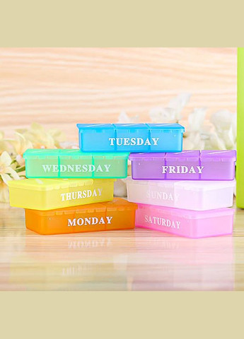 Таблетниця-органайзер для таблеток FY-8830 Green на 21 відділення, 3 тижні 11 шт. Lesko (352011869)