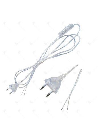 Кабель живлення 220В з вимикачем (прозорий; у подвійній ізоляції; 2М) PROLUM (365309868)