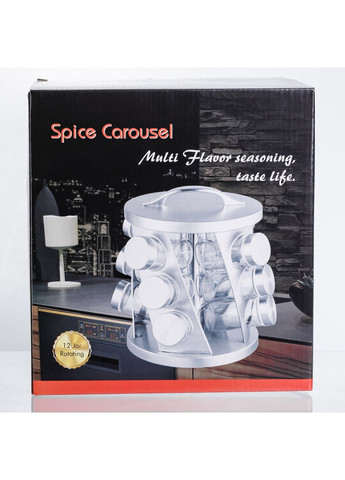 Карусель для спецій 12 баночок по 100 мл, хром HP-1368 Yiwu (369472832)