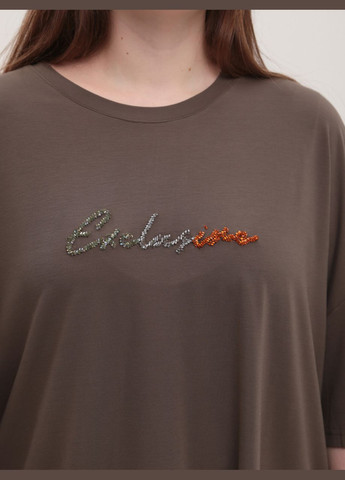 Футболка жіноча коричнева вільний фасон Whitney Вільна - (328000579)