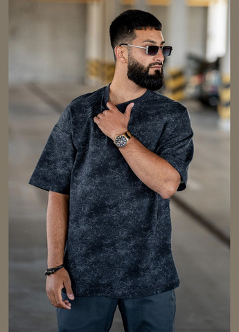 Сіра чоловіча футболка принтована оверсайз stone попеляста Teamv