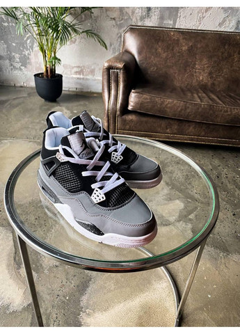 Білі Осінні кросівки чоловічі nike air jordan retro 4 stelth найк аір джордан No Brand