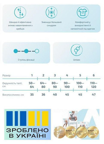 Бандаж для осанки . 2/64-80см. Эластичный. Ребра жесткости. Корректор осанки Alkom 1040 (367722470)