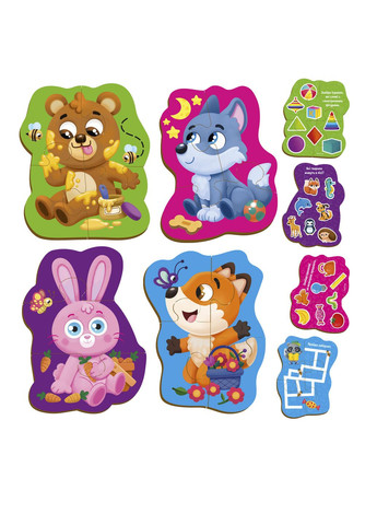 Гра розвиваюча пазли картонні з грою - Лісові звірі колір різнокольоровий ЦБ-00271351 Vladi toys (317215440)