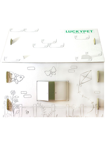 Будиночок для собак і кішок ЕКО Будиночок "Вікенд" 45x45x45 см Білий (4820224213231) Lucky Pet (279561902)