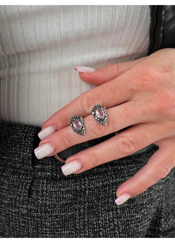 Готичні панк сережки з каменями із медичної сталі ES-060 No Brand (299330508)