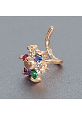 Пирсинг в нос цветок из золота с фианитами. No Brand (355921959)