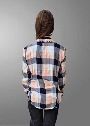 Сорочка жіноча Oversize в клітку із заклепками на комірі та манжетах H&M (367829078)