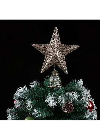 Верхнее украшение для верхушки рождественской ёлки Шампанская звезда 20х25 Золотая No Brand (370161621)