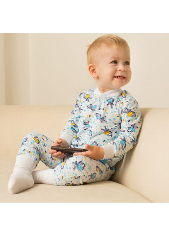 Блакитна піжама дитяча утеплена унісекс Trendy Tot 03-01378_000000003