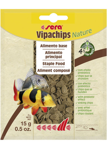 Корм Vipachips Nature для донных рыб в чипсах 15 гр Sera (278369090)