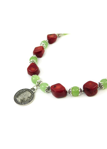 Намисто "Орета" Корал, Онікс Fursa fashion (322314388)