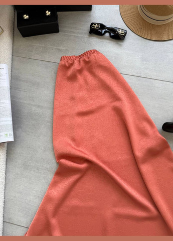 Оранжевая повседневная однотонная юбка женская Гермес