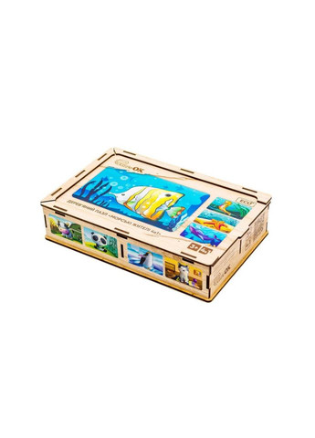 Дитячий дерев'яний пазл Морські жителі 4 в 1 Puz-57896, 80 елементів PuzzleOK (367972403)