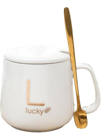 Керамическая чашка с подогревом, объем 350 мл, Белая Lucky (315482933)