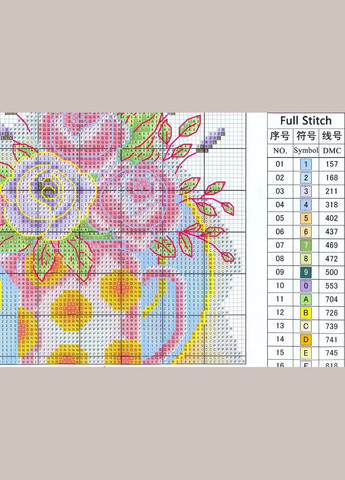 Набор для вышивания по нанесённой на канву схеме "The vase on the shelf". AIDA 14CT printed, 36*43см Joy Sunday (313614250)