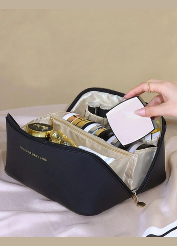 Косметичка из искусственной кожи, дорожный органайзер для косметики Черная No Brand (296193730)