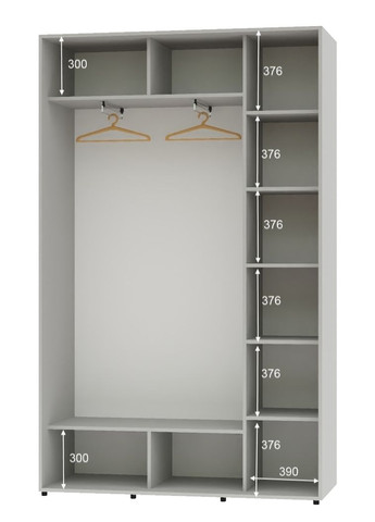 Шафа-купе дводверна 160*45*230 Сірий 2 двері Дзеркало Алекса (360445535)