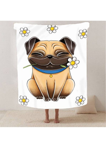 Плед 3D Ніжний мопсик 13289 160х200 см FlexDress (368764777)