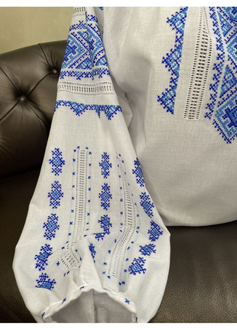 Біла стильна гуцульська вишиванка на білому домотканому полотні ручної роботи ж-2007. m (371907680)