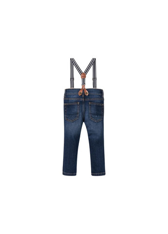 Синие демисезонные прямые джинсы slim fit с подтяжками для мальчика 318438 Lupilu