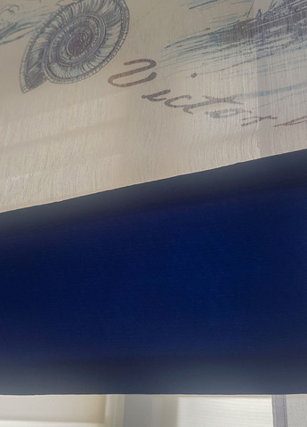 Комплект панельных занавесок Морская тема 3шт карниз 150см синий с белым (6_7п) Firanka Kids (321000404)