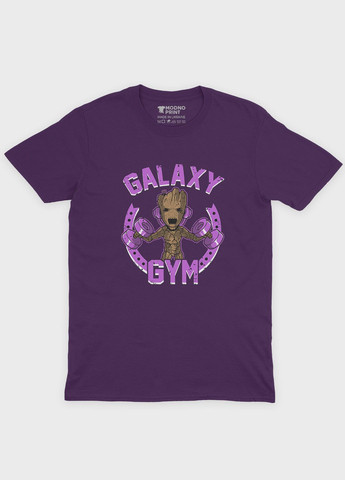 Фиолетовая демисезонная футболка для девочки с принтом супергероев - часовые галактики (ts001-1-dby-006-017-001-g) Modno