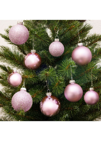 Елочные стеклянные шарики House of Seasons 26 шт сиреневые для украшения елки новогодние игрушки ProDobro (367265747)