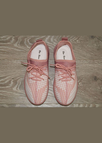 Розовые демисезонные кроссовки текстильные izi для девочки белые с розовым Blue Rama