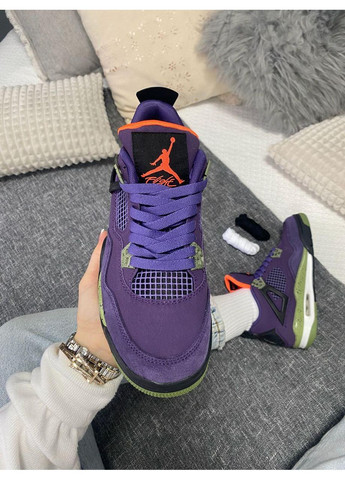 КРОССОВКИ ЖЕНСКИЕ NIKE AIR JORDAN RETRO 4 CANYON PURPLE НАЙК АИР ДЖОРДАН No Brand фиолетовые демисезоны (368867457)