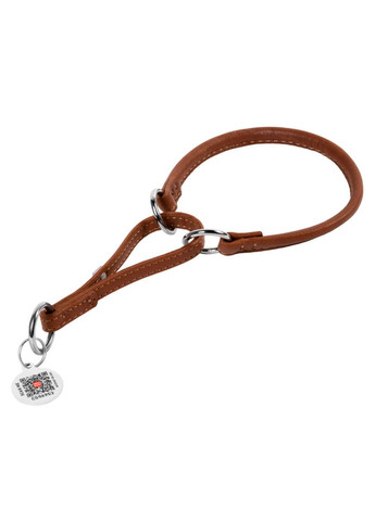 Нашийник-зашморг для собак шкіряний Soft Круглий Д 8 мм Д 32-40 см Коричневий WAUDOG (332881010)