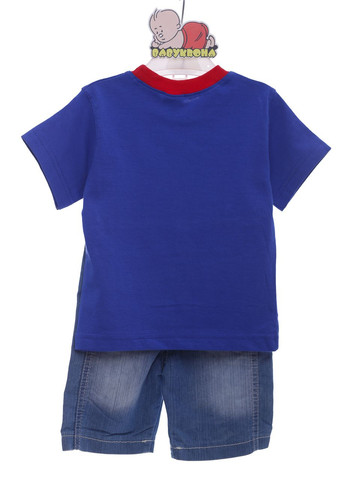 Синий летний шорты джинсовые с футболкой для мальчика джип синий 80 см (37843) BABYKROHA