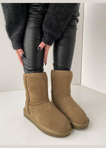 Угги натуральная замша хаки, зимние угги, зимние сапоги, сапожки ITTS (302388759)