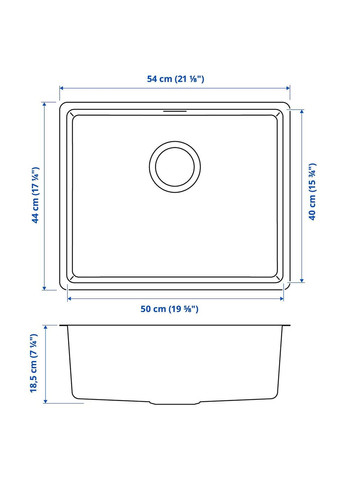 Врізна раковина ІКЕА VRESJON 54х44 см (s99425721) IKEA (278407935)