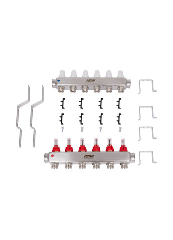 Коллектор № К073 с расходомерами (нерж.) 1" х 3/4" на 11 выходов Icma 87K073179PT32QU (341326440)