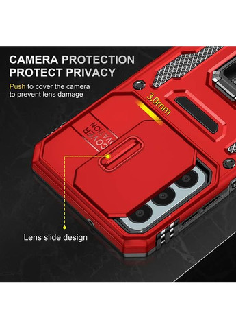 Ударостійкий чохол Camshield Army Ring для Samsung Galaxy A05s з кільцем Червоний Epik (372499401)