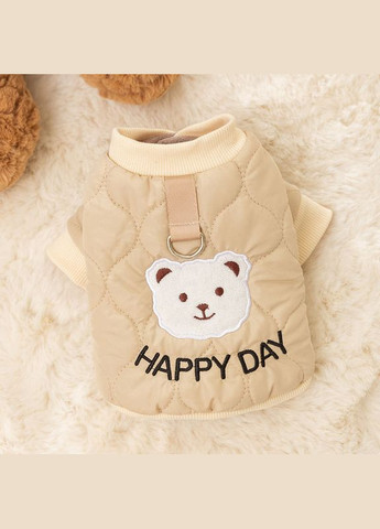 Куртка для животных Тедди Lesko 2310SXSL1869 Happy Day Beige M с петлей для поводка 5шт Hippie dog (356499334)