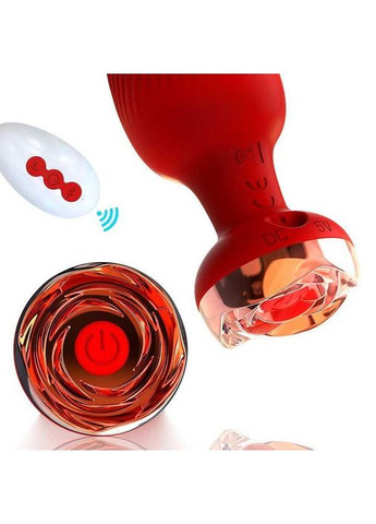 Анальна пробка вібруюча силіконова 35 мм 90 мм Rose з Д/К No Brand (368669330)