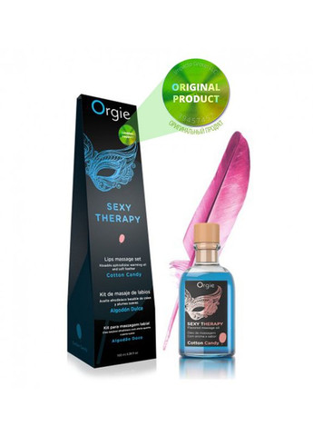 Набір Sexy Therapy: їстівна масажна олія "ЦУКРОВА ВАТА" + перо Orgie (331169021)