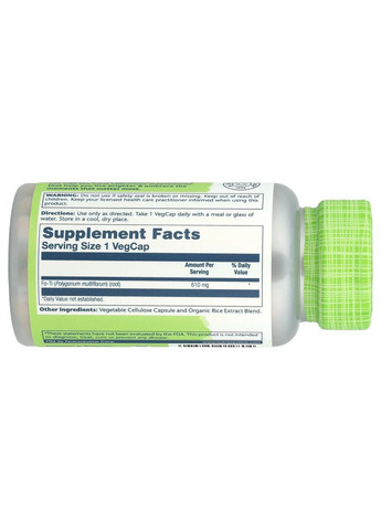 Корінь горця багатоквітковий Fo-Ti He-Shou-Wu 610 мг, 100 капсул Solaray (366961309)