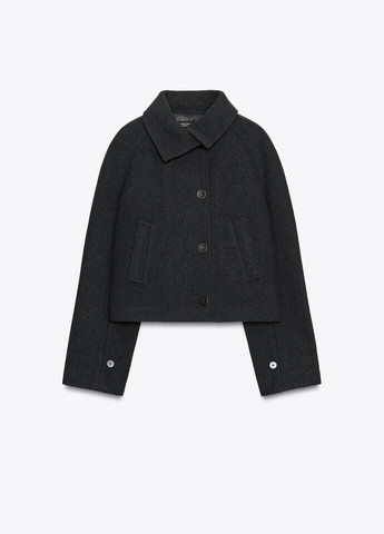 Темно-серое демисезонное Пальто Zara