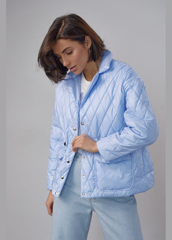 Голубая демисезонная демисезонная куртка стеганая на кнопках 07001 Lurex